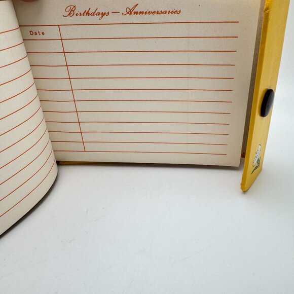 1971 Emson Vtg Yellow Address Book Snap Closure Carnation Floral Design Box Gift - Picture 11 of 12